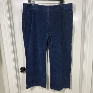 Boden Cotton Corduroy Cropped Wide Leg Pants Women’s 16 Blue